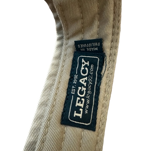 Davidson College Legacy Visor Velcro Strapback Tan / Red Adjustable OS - Picture 4 of 5